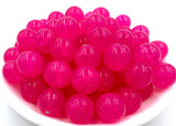 Hot Pink Sparkle Jelly Silicone Beads--15mm