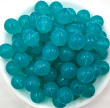 Teal Sparkle Jelly Silicone Beads--15mm