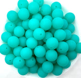 15mm Neon Turquoise Glow in the Dark Silicone Beads