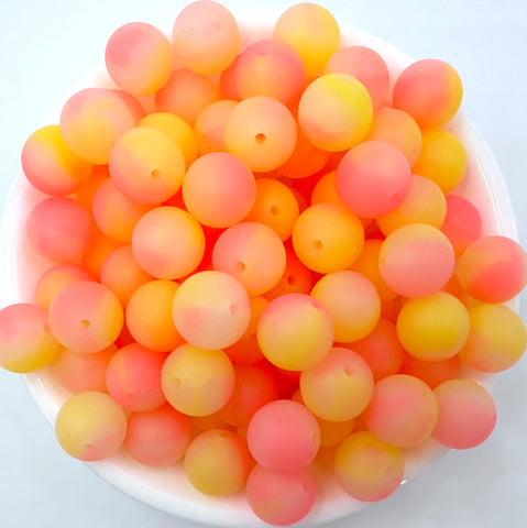 15mm Pink Lemonade Glow in the Dark Silicone Beads