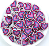 Pink & Blue Heart Chunky Beads