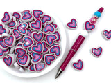 Pink & Blue Heart Chunky Beads