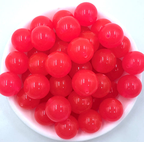 20mm Pink Glow in the Dark Chunky Beads--5 Beads