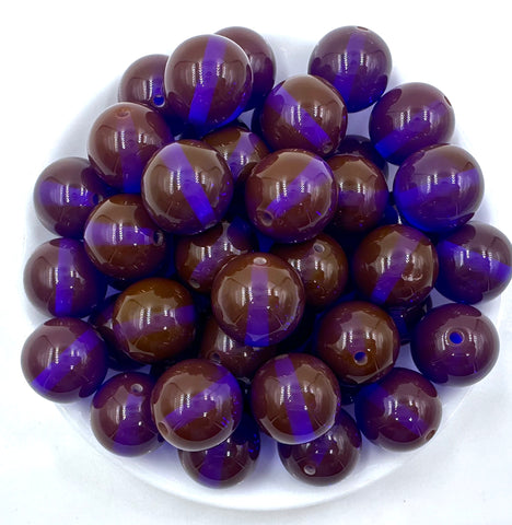 20mm Brown with Purple Illuminating Acrylic Beads