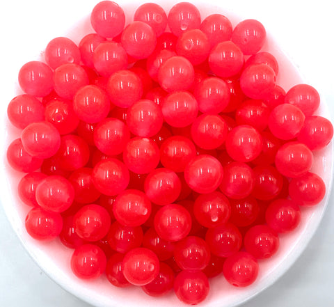 12mm Pink Glow in the Dark Acrylic Beads