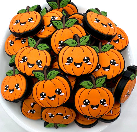 Happy Pumpkin Silicone Focal Beads