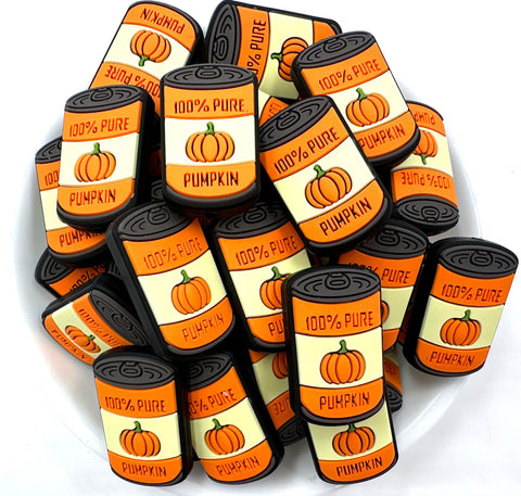 Can of Pumpkin Fall Silicone Focal Beads