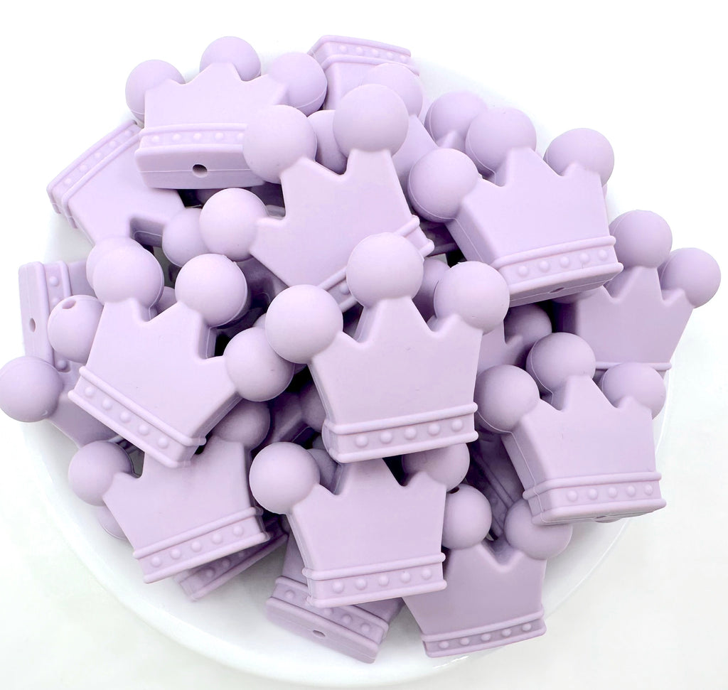 Lavender Mist Crown Silicone Focal Beads