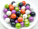 Halloween OPAL Silicone Bead Mix--White, Purple Passion, Green, Orange, Black