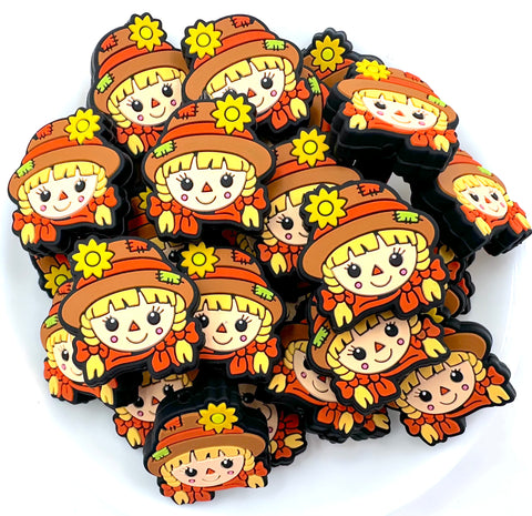 Fall Scarecrow Silicone Focal Beads--Girl