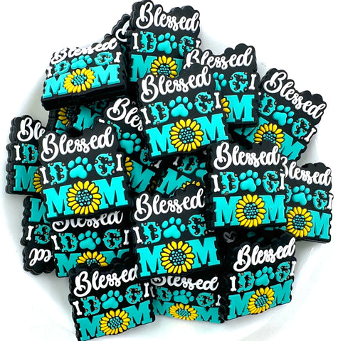 Blessed Dog Mom Silicone Focal Beads