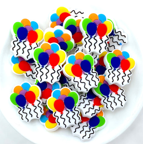 Birthday Balloons Silicone Focal Beads