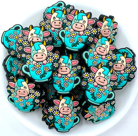 Teacup Cow Silicone Focal Beads