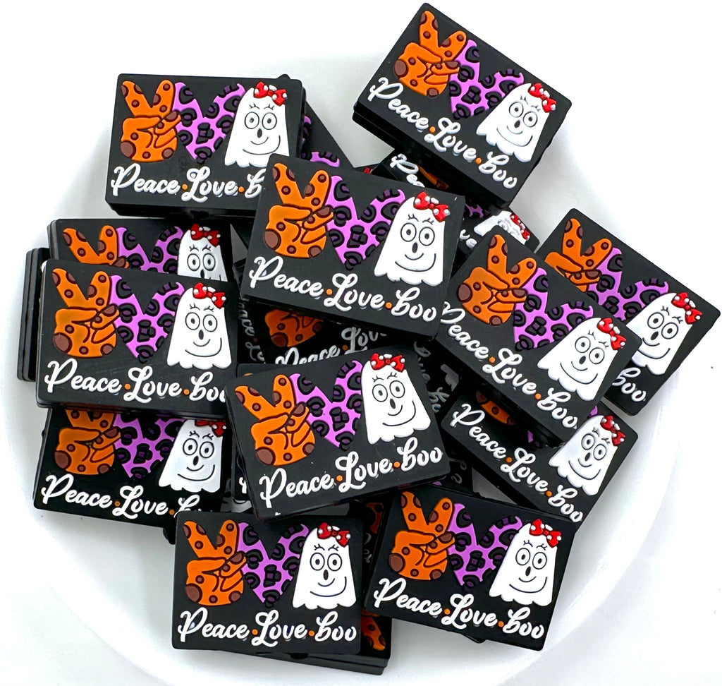 Peace Love Boo Halloween Silicone Focal Beads