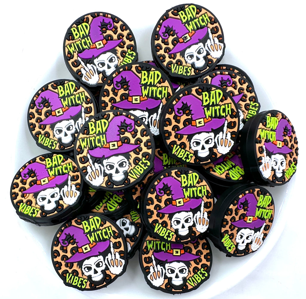 Bad Witch Halloween Silicone Focal Beads