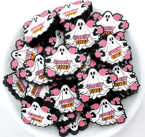 Spooky Vibes Ghost Halloween Silicone Focal Beads