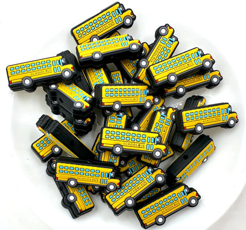 School Bus Silicone Focal Beads