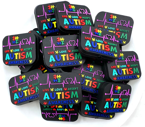 Live Love Accept Autism Silicone Focal Beads