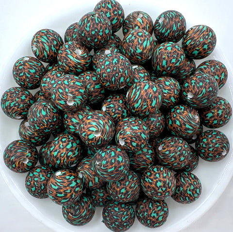 Western Leopard Print Silicone Beads--15mm