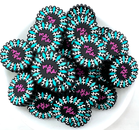 Mama Western Flower Silicone Focal Beads