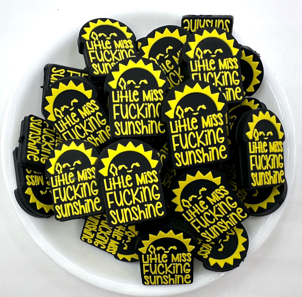 Little Miss F*cking Sunshine Silicone Focal Beads--Yellow