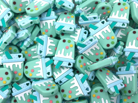 Bubble Tea Silicone Focal Beads--Green