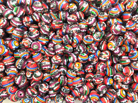 Western Cow Print Silicone Beads--15mm