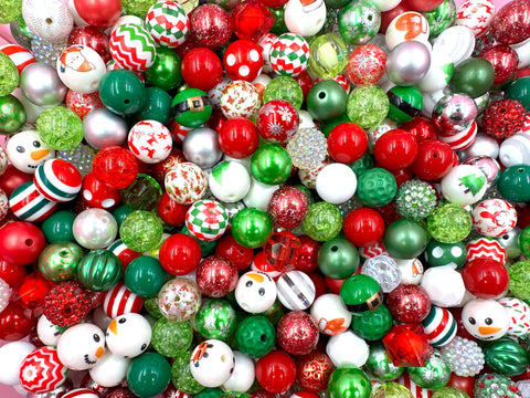 SALE! Christmas Chunky Beads, Grab bag of Chunky Beads