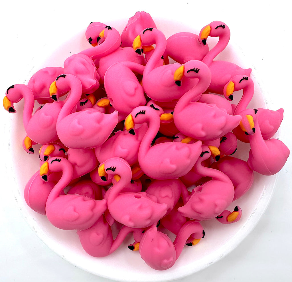 Flamingo 3D Silicone Focal Beads