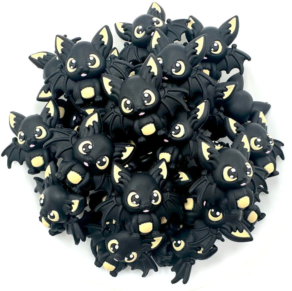 Black Bat 3D Silicone Focal Beads