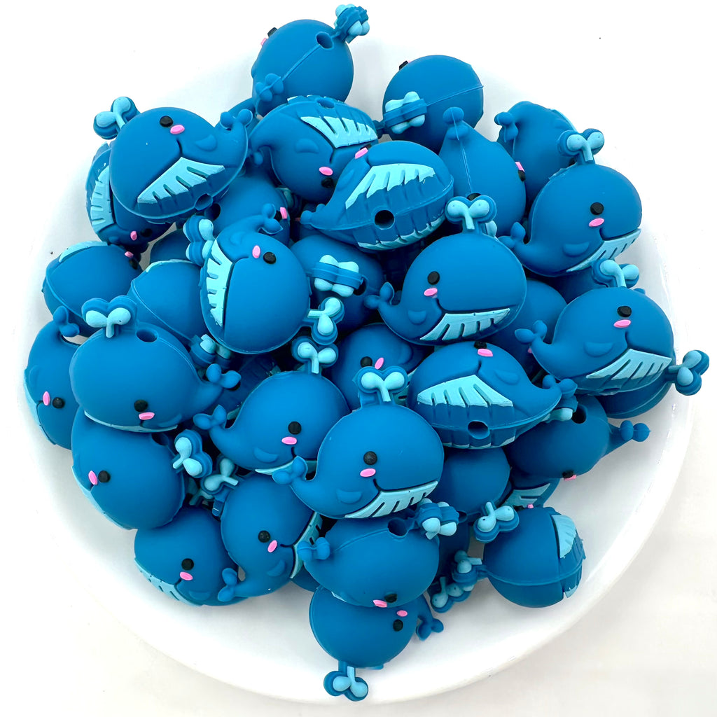 Whale 3D Silicone Focal Beads