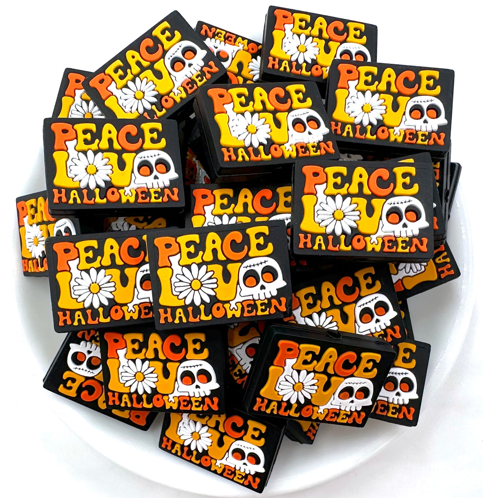 Peace Love Halloween Silicone Focal Beads