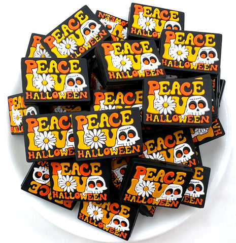 Peace Love Halloween Silicone Focal Beads