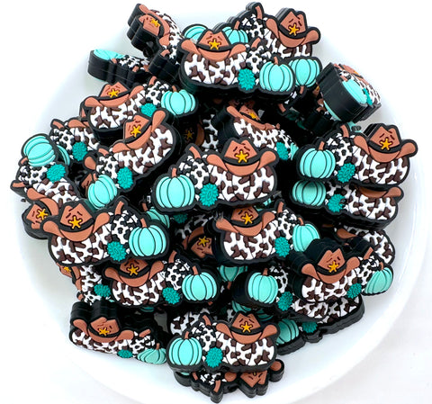 Western Pumpkin Silicone Focal Beads