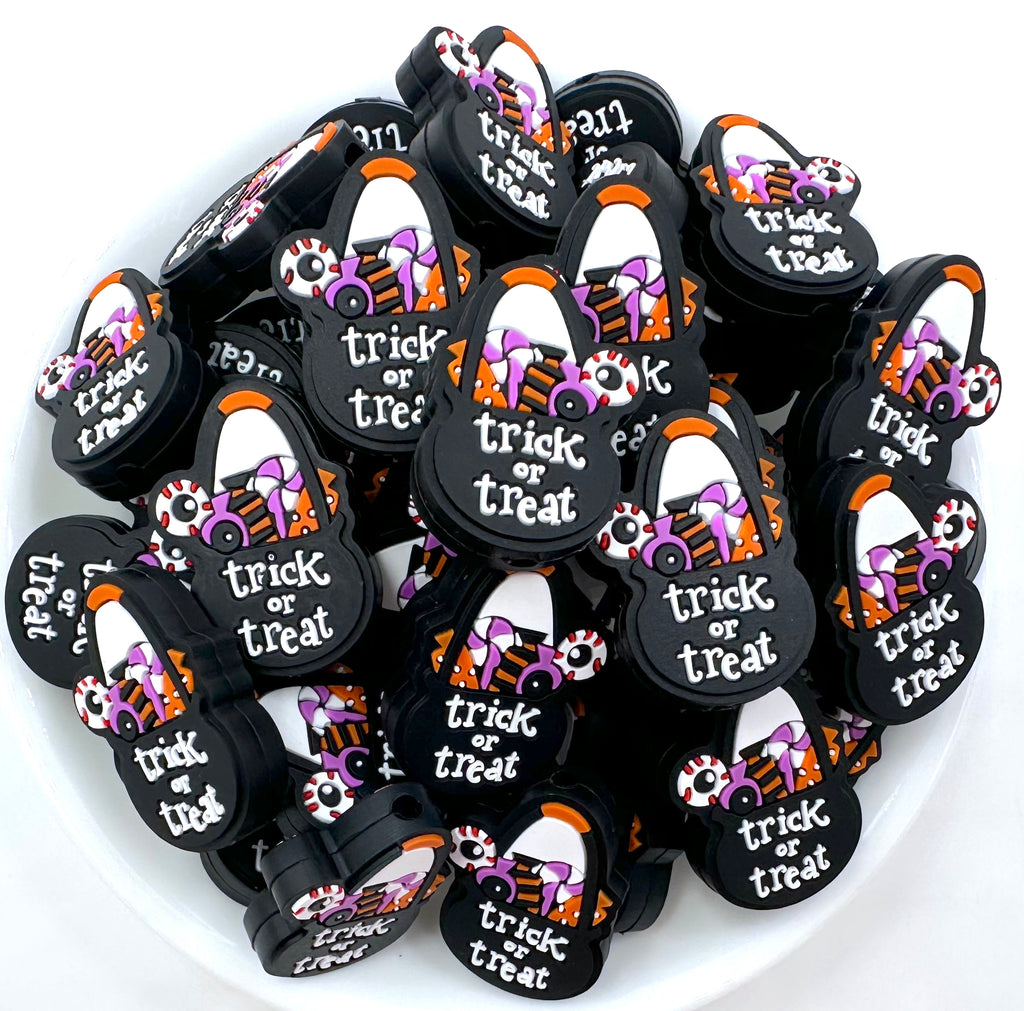 Trick or Treat Candy Bag Silicone Focal Beads