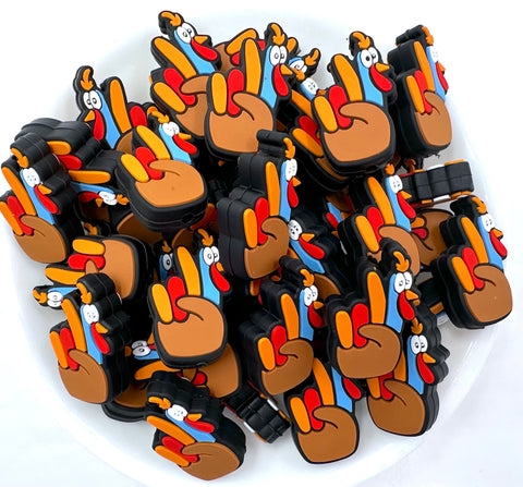 Hand Turkey Silicone Focal Beads