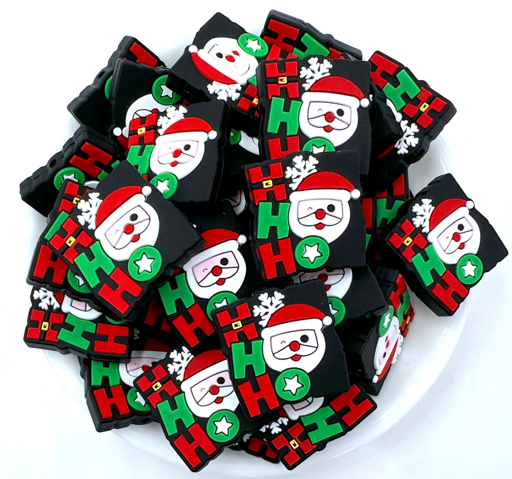 Ho Ho Ho Santa Silicone Focal Beads