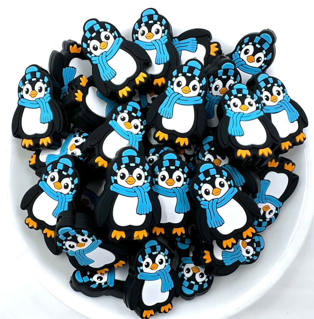 Winter Penguin Silicone Focal Beads