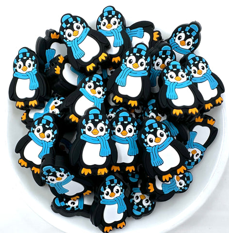 Winter Penguin Silicone Focal Beads