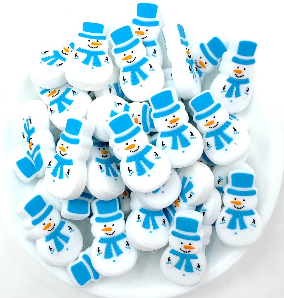 Winter Snowman Silicone Focal Beads