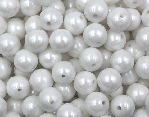 15mm White Opal Silicone Beads