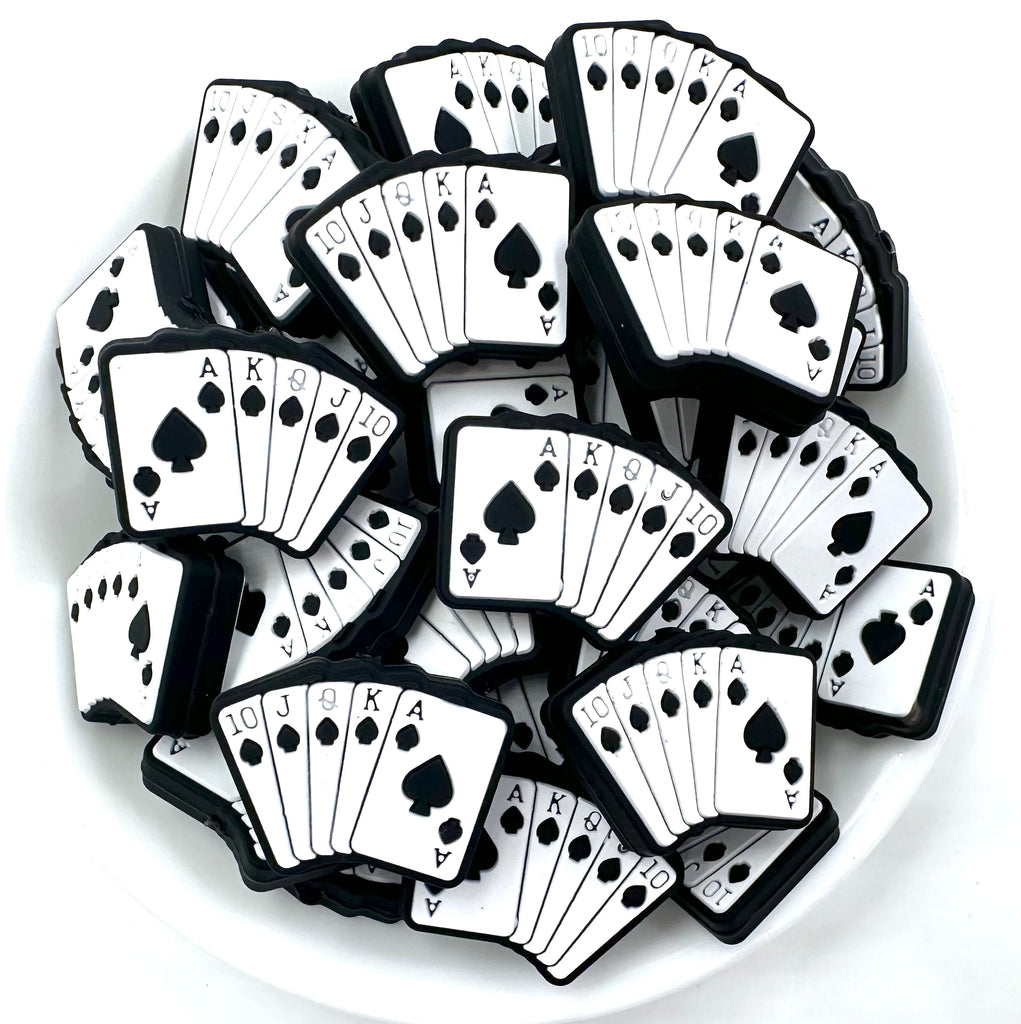 Deck of Cards Silicone Focal Beads