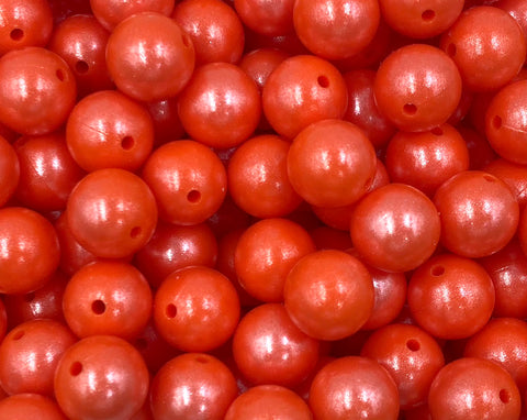 15mm Orange Opal Silicone Beads