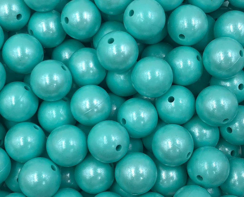 15mm Light Turquoise Opal Silicone Beads