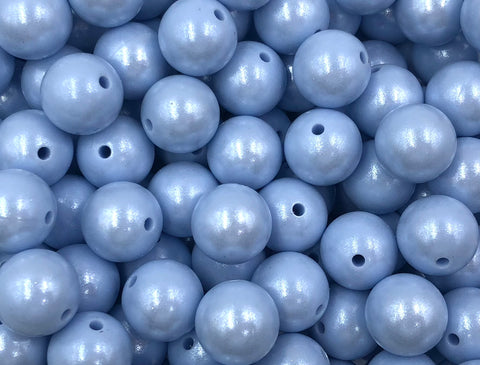 15mm Baby Blue Opal Silicone Beads
