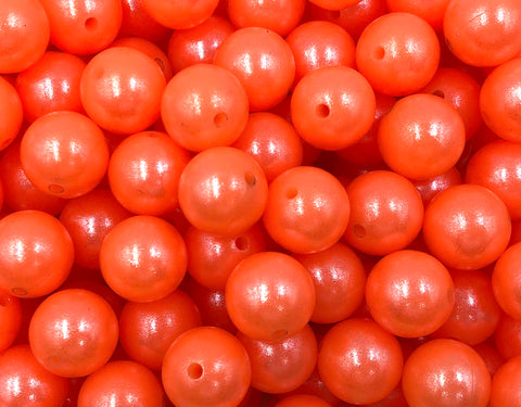 15mm Neon Orange Opal Silicone Beads
