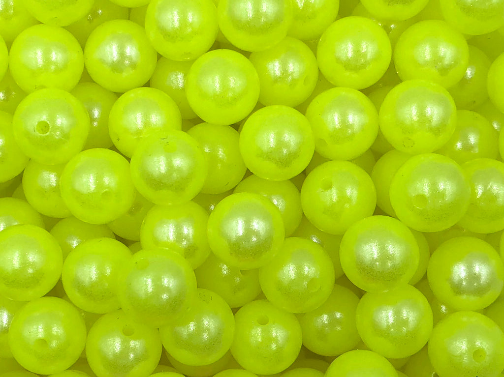 15mm Neon Yellow Opal Silicone Beads