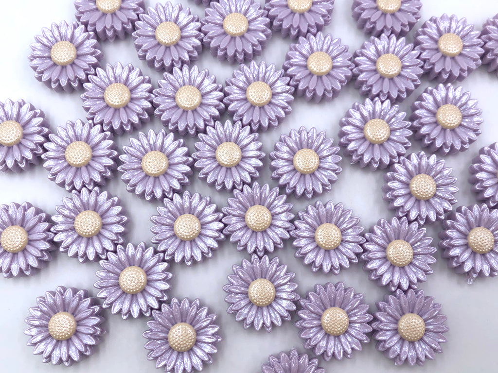 22mm Lavender Mist OPAL Daisy Beads
