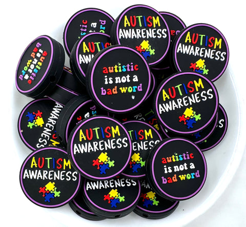 Autistic Is Not A Bad Word School Silicone Focal Beads