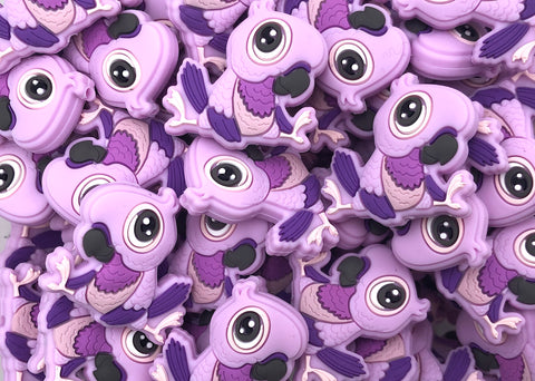 Parrot Silicone Beads--Purple